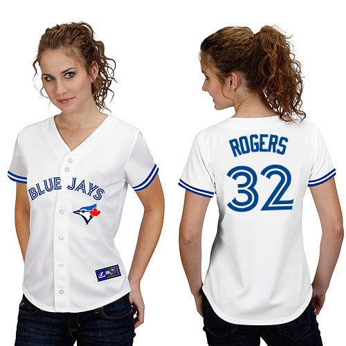 Esmil Rogers #32 mlb Jersey-Toronto Blue Jays Women's Authentic Home White Cool Base Baseball Jersey